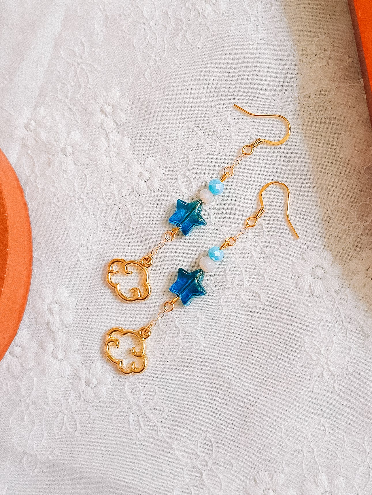 Blue Star & Cloud Charm Earrings (for Rainy Cloud necklaces)