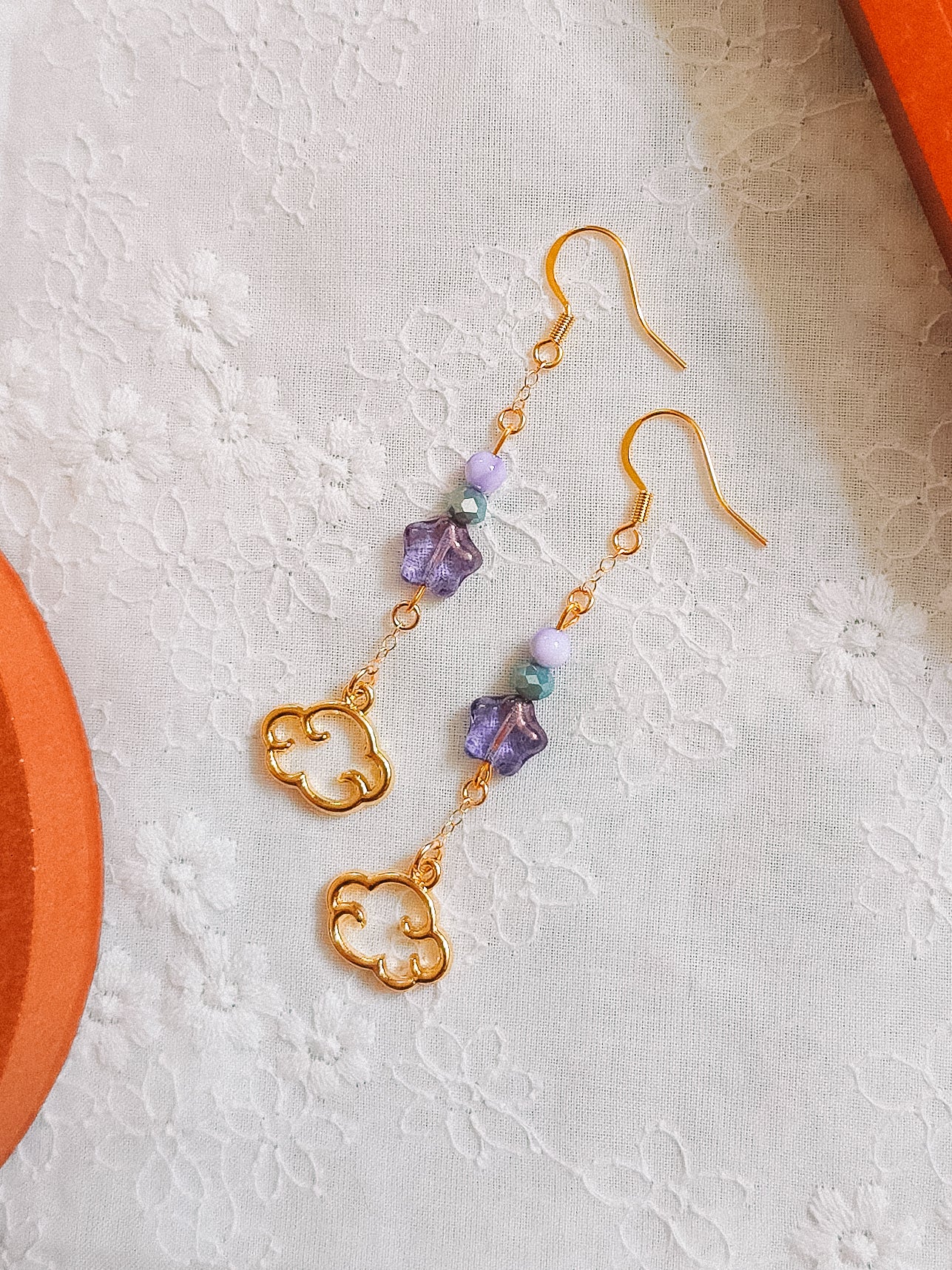 Purple Star & Cloud Charm Earrings (for Stormy Cloud necklaces)
